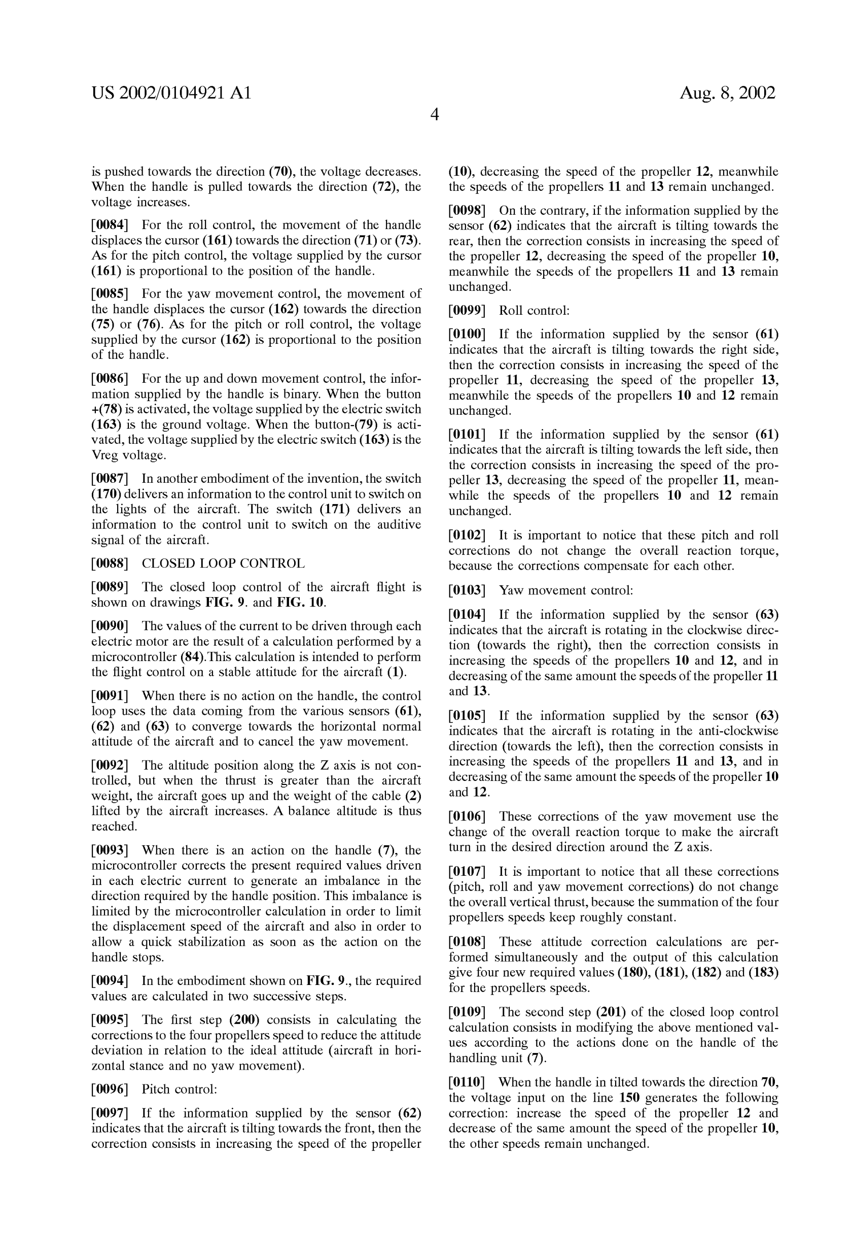 Louvel, US 2002/0104921 A1, printed page 4. The cited passages are highlighted; their text appears beside the page.